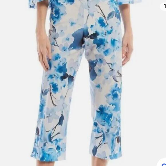 NWT Bryn Walker Cropped Floral Pull On Pants Sz XS - Picture 1 of 6